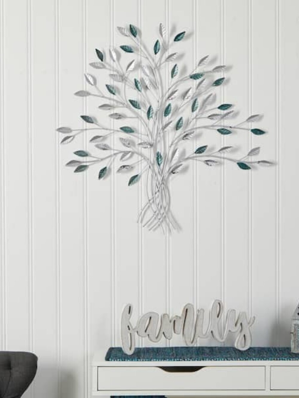 NEARLY NATURAL  Hand-Painted Metal Tree of Life Wall Art Decor